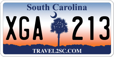 SC license plate XGA213