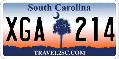 SC license plate XGA214