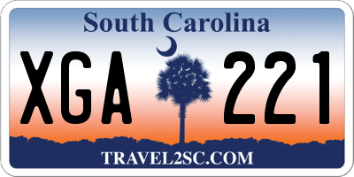 SC license plate XGA221