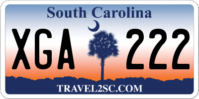 SC license plate XGA222