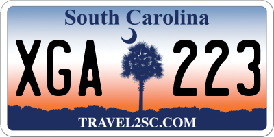 SC license plate XGA223