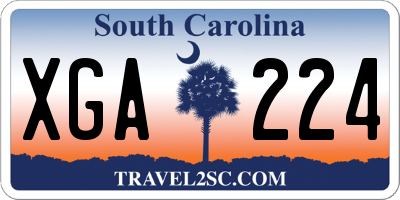 SC license plate XGA224