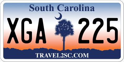 SC license plate XGA225