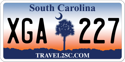 SC license plate XGA227
