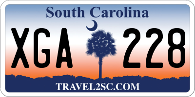 SC license plate XGA228