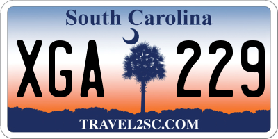 SC license plate XGA229