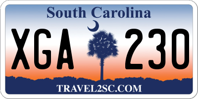 SC license plate XGA230
