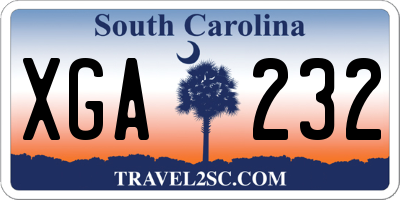 SC license plate XGA232