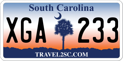 SC license plate XGA233