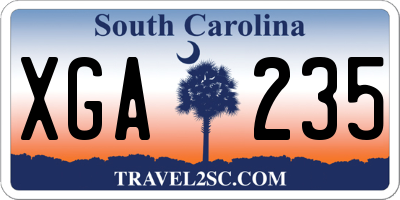 SC license plate XGA235