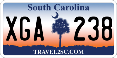 SC license plate XGA238