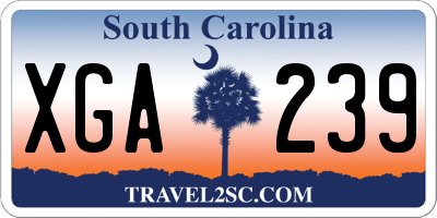 SC license plate XGA239