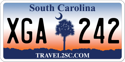 SC license plate XGA242