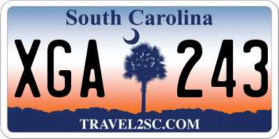 SC license plate XGA243