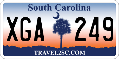 SC license plate XGA249