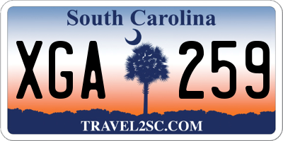 SC license plate XGA259