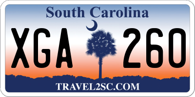 SC license plate XGA260
