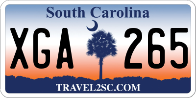 SC license plate XGA265
