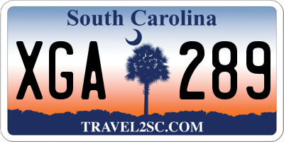 SC license plate XGA289