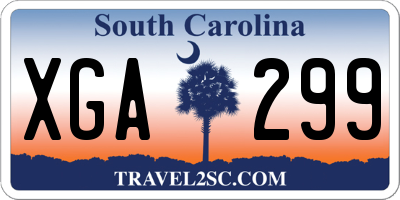 SC license plate XGA299