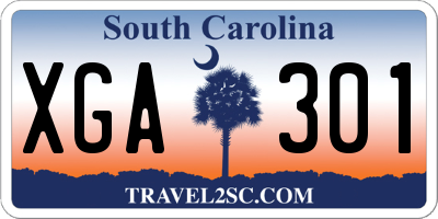 SC license plate XGA301