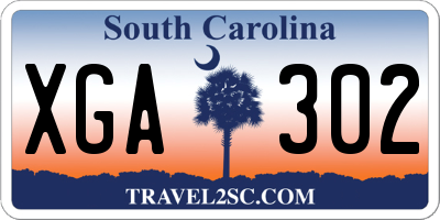 SC license plate XGA302