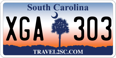 SC license plate XGA303