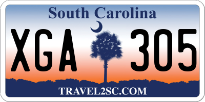 SC license plate XGA305