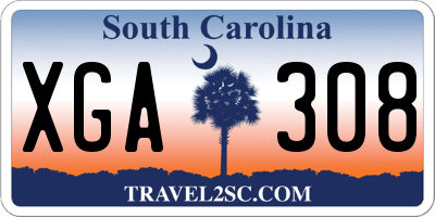 SC license plate XGA308