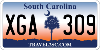 SC license plate XGA309