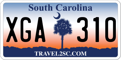 SC license plate XGA310