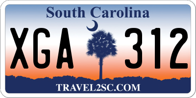 SC license plate XGA312