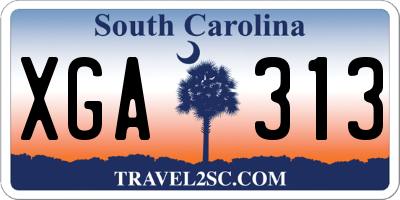 SC license plate XGA313
