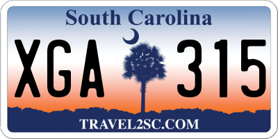 SC license plate XGA315