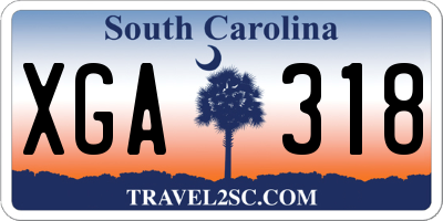 SC license plate XGA318