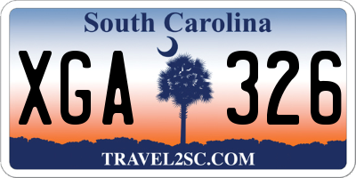 SC license plate XGA326
