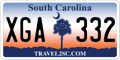SC license plate XGA332
