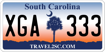 SC license plate XGA333