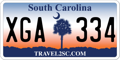 SC license plate XGA334