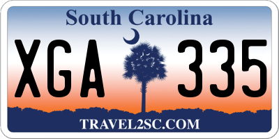 SC license plate XGA335
