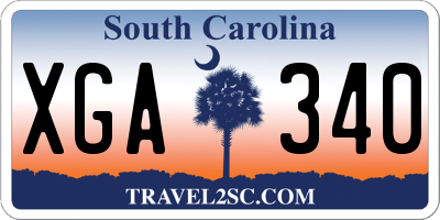 SC license plate XGA340