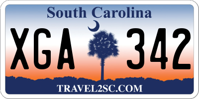 SC license plate XGA342