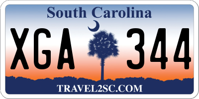 SC license plate XGA344
