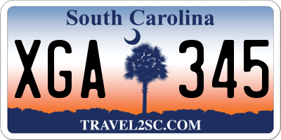 SC license plate XGA345