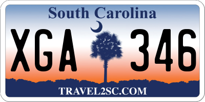 SC license plate XGA346