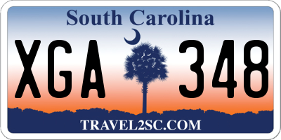 SC license plate XGA348