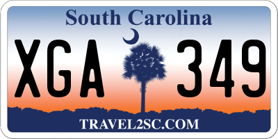 SC license plate XGA349