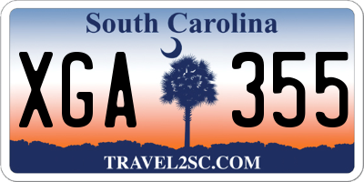 SC license plate XGA355