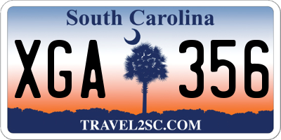 SC license plate XGA356