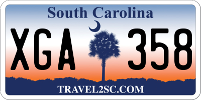 SC license plate XGA358